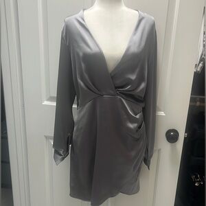 Elegant Satin Wrap Dress